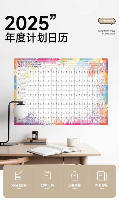 2025 2024 Large Wall Calendar Planner Sheet – Kawaii To-Do List & Schedule Organizer for Office & Home