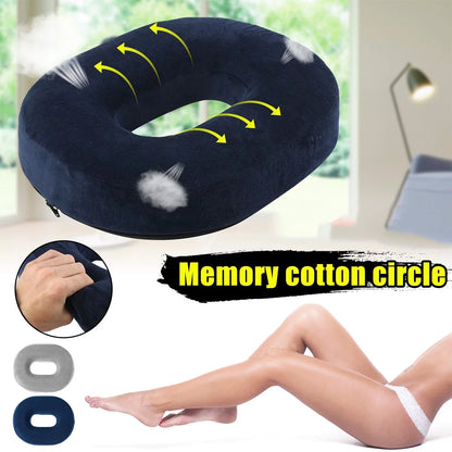 Memory Foam Donut Ring Seat Cushion Pillow | Comfort Chair Cushion for Pregnancy, Office, Travel & Pain Relief