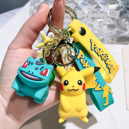Pokemon Keychain – Pikachu, Charmander & Psyduck Anime Toy, Kawaii Cartoon Doll Pendant for Car, Bag, Kid Gift