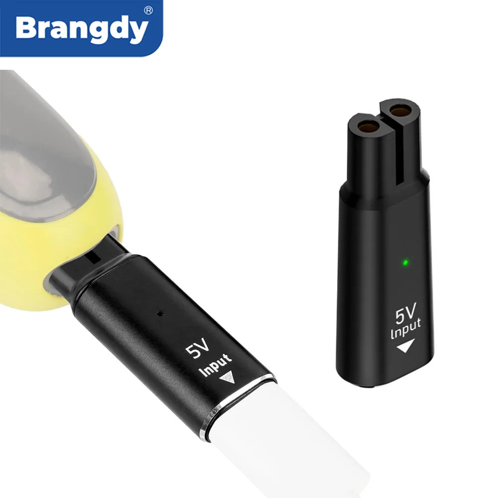 Brangdy 5V Type-C Shaver Charger Adapter - Compatible with Philips OneBlade QP2724 QP2834 QP1424 QP1924 QP4631 Beard Trimmer