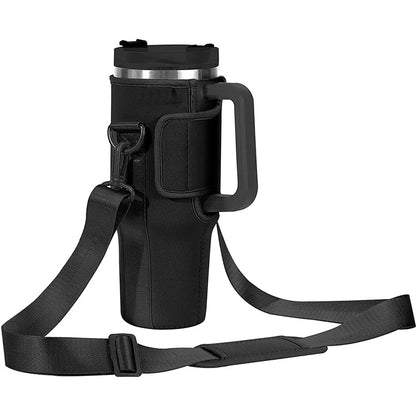 Nuovoware 40oz Water Bottle Carrier Bag: Adjustable Shoulder Strap Holder for Stanley Quencher Mug - Outdoor Travel Companion