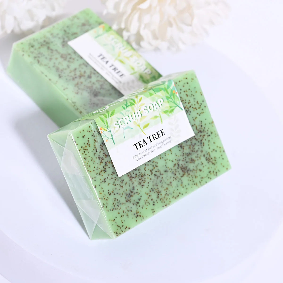 M+100G Tea Tree Oil Bubble Soap - Natural Exfoliating Anti-Acne Whitening Handmade Cleansing Cream