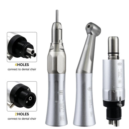 NSK FX23 Style Dental Low-Speed Handpiece Kit — Teeth Polishing Contra Angle with Air Motor, External Water Spray & 2/4H E-Type Connector