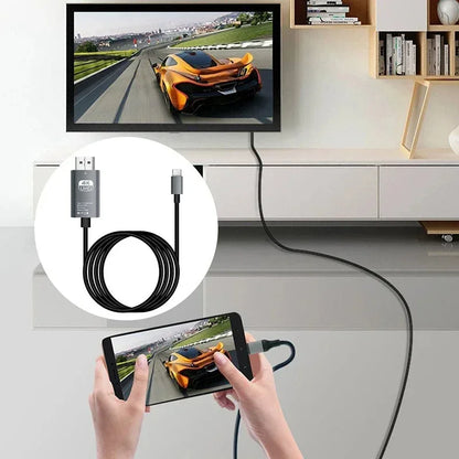 4K 60Hz USB-C to HDMI Cable – Type C Adapter for iPhone 15, MacBook Air, iPad, Samsung, Laptop, TV Converter