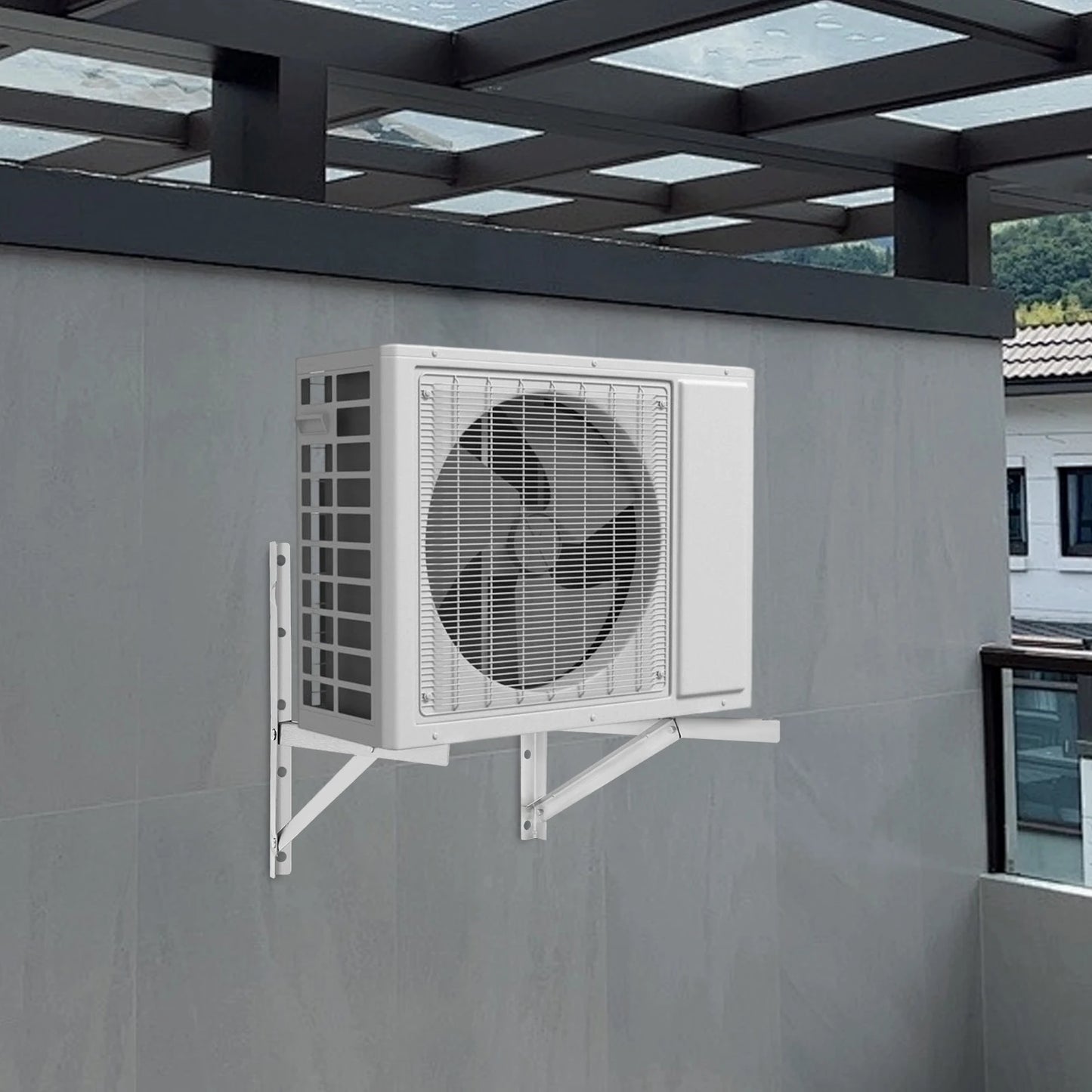2-Pack Heavy Duty AC Wall Brackets 1.5P – Steel Air Conditioner Outdoor Mounting Rack, Split System Secure Hanger Support