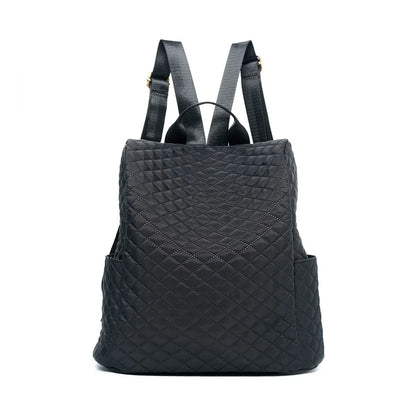 Women's Black Quilted Backpack - Waterproof, Durable Fashion Backpack with Anti-Theft Design