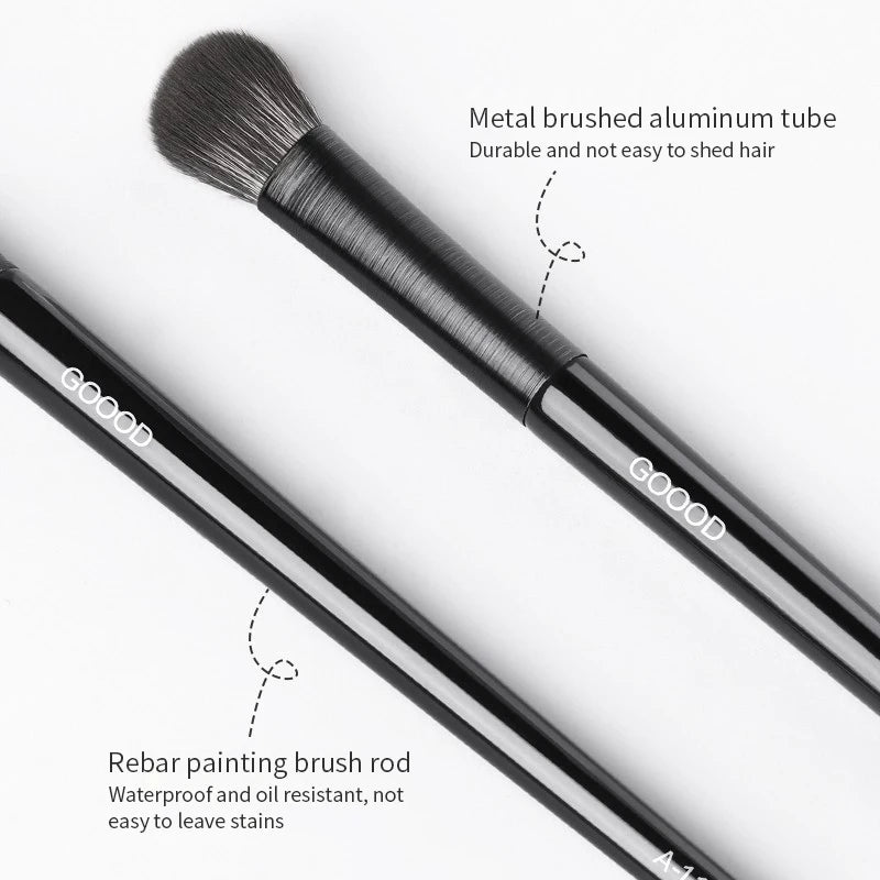 Natural Eye Makeup Brushes Set - Eyeshadow, Eyebrow, Contour, and Eyeliner Brushes for Women, Blending & Detail Tools