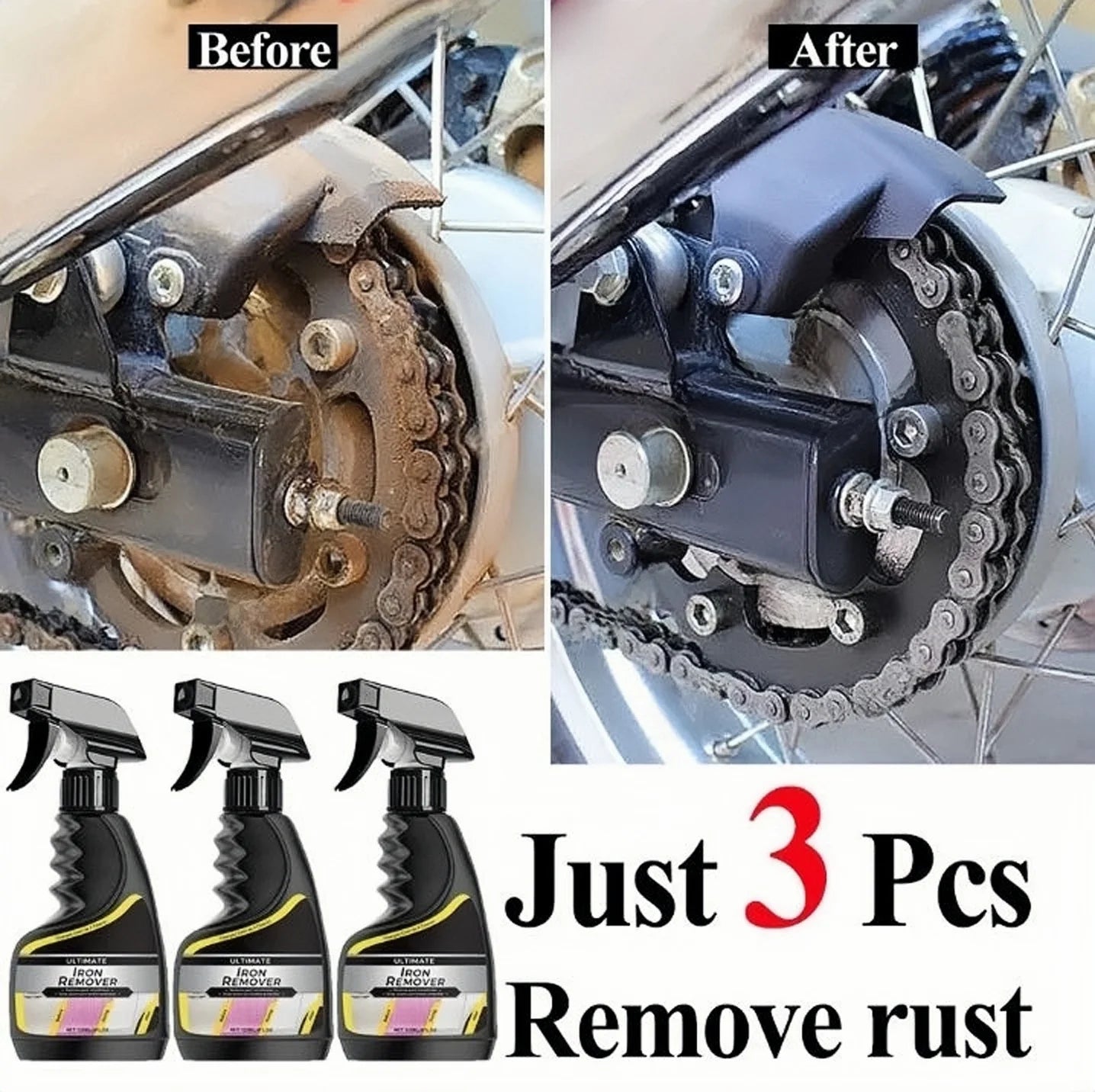 Car Rust Remover Spray – Quick Cleaner for Wheels, Exhaust Pipes & Metal Surfaces, Rust & Iron Powder Removal