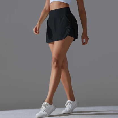 Outdoor Sports High Waist Yoga Skirt — Breathable Badminton Tennis Active Fitness Athletic Short Skirt