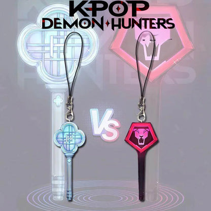 Anime & K-Pop Demon Hunters Cosplay Keychain – Acrylic Light Stick Pendant for Phone, Bag, and Accessories Gift