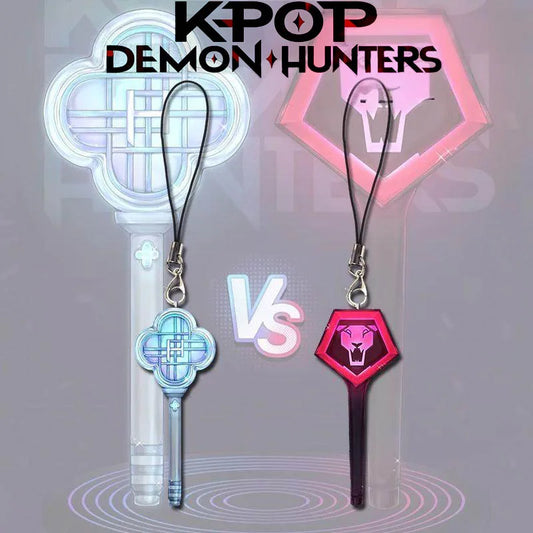 Anime & K-Pop Demon Hunters Cosplay Keychain – Acrylic Light Stick Pendant for Phone, Bag, and Accessories Gift