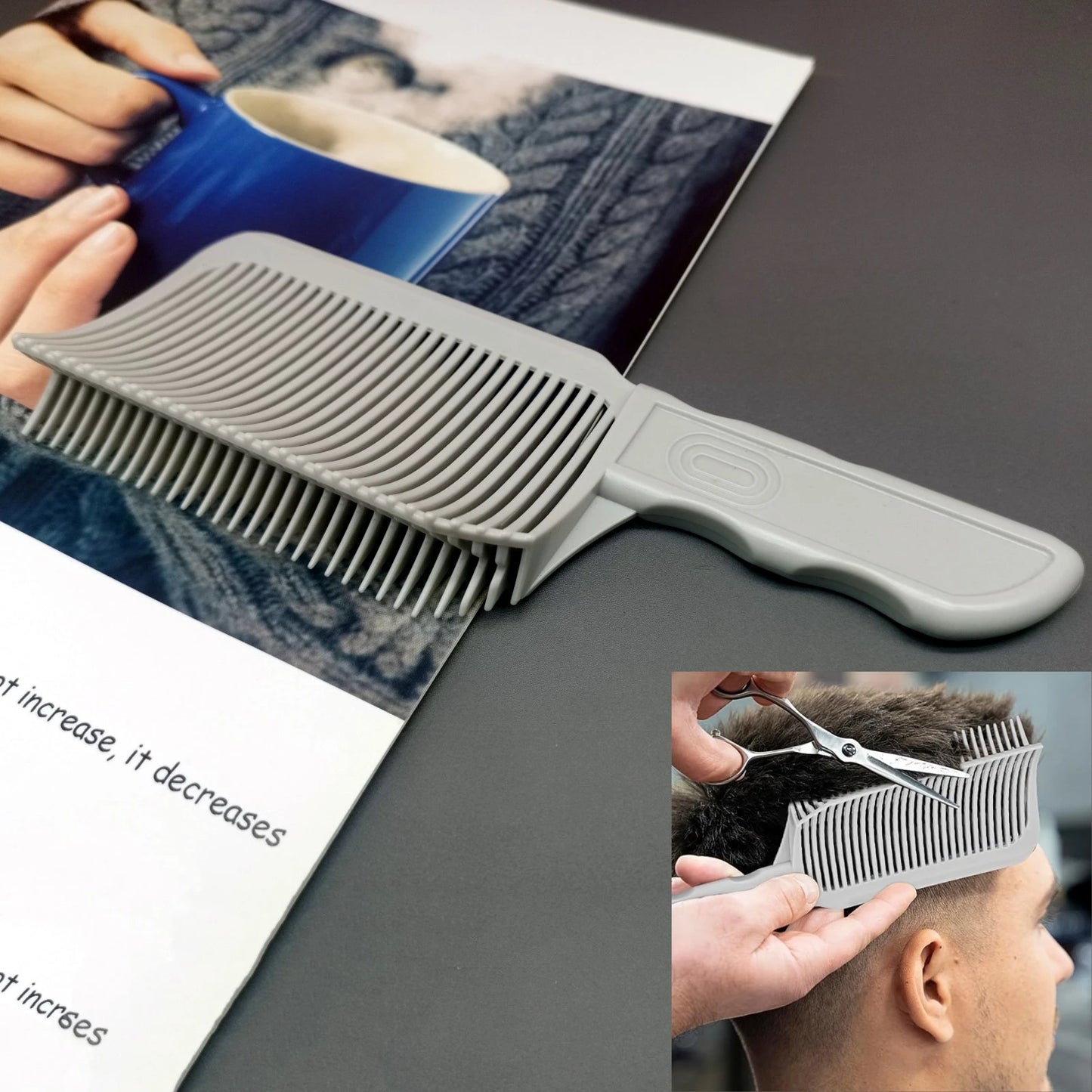 Barber Hair Comb Kit 1/2/3pcs – Flat Top & Fade Styling Comb for Men’s Haircuts