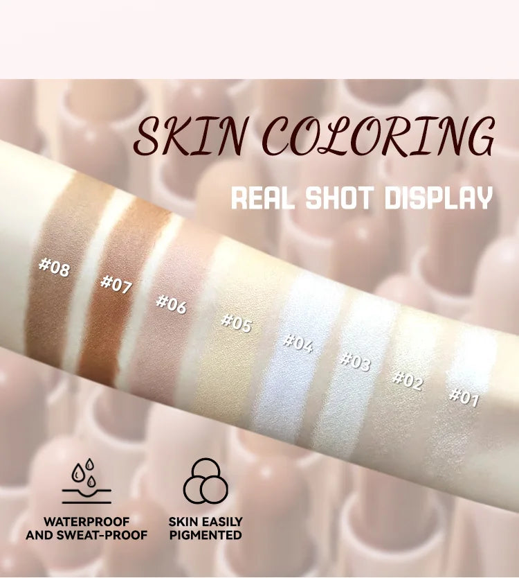 MLSMILE 8-Color High Gloss Pearl Contouring Stick – Face Brightening & 3D Shadow Sculpting Pen