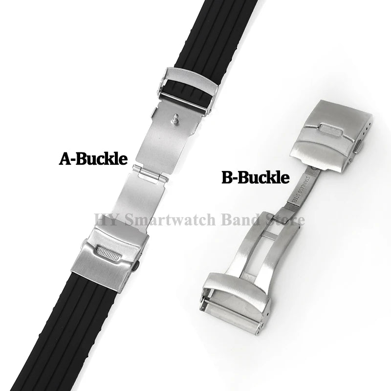 Quick Release Silicone Watch Strap 18–24mm – Sport Rubber Band for Huawei Watch GT2/3/4, Omega, Seiko, Fossil