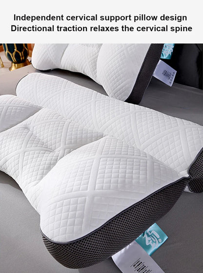 Anti-Traction Sleep Neck Care Pillow – Zoning Design, Washable Adult Pillow Core, Knitted Low Pillow for Home & Hotel