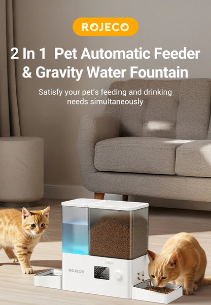 ROJECO 2-in-1 Automatic Pet Feeder & Water Fountain – 8.5L Dog Food Dispenser