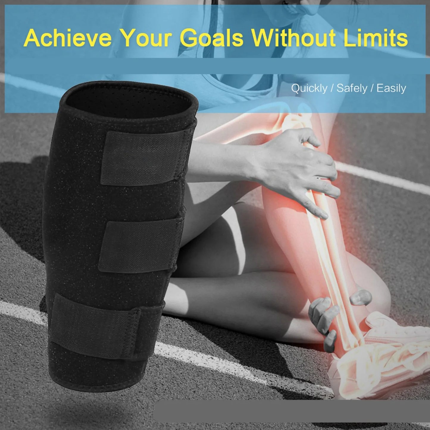 Adjustable Calf Compression Support Brace – Shin Splint Sleeve for Lower Leg Wrap & Muscle Recovery Support