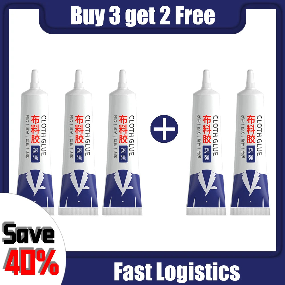 Fabric Glue Quick-Dry Adhesive — Clear Waterproof Strong Glue for DIY Cloth, Fiber, Jewelry, Crafts, and Leather Patching