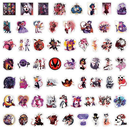 120PCS Helluva Boss Anime Stickers - Cartoon Graffiti Decals for Motorcycles, Luggage, Guitars, Laptops, and Phones
