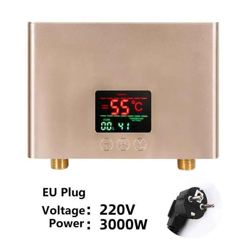 110V/220V Instant Water Heater 3000W/5500W | Wall-Mounted Electric Shower Heater for Bathroom & Kitchen Hot Water