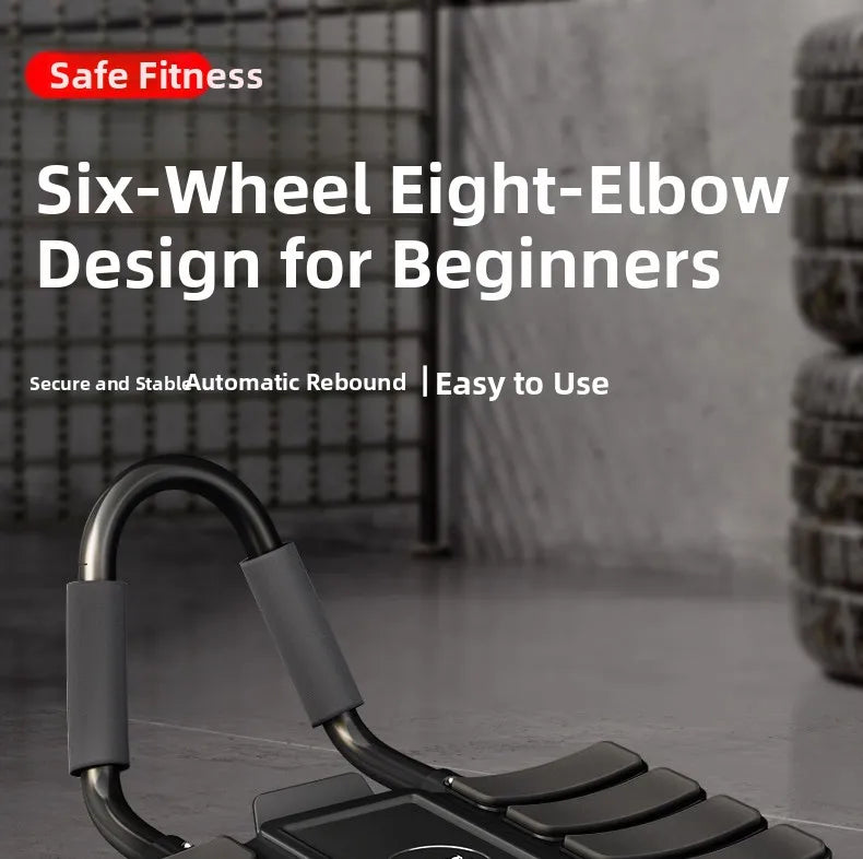 Smart Fit Abdominal Wheel – Six Wheels & Eight-Elbow Automatic Rebound with Mobile App Connectivity