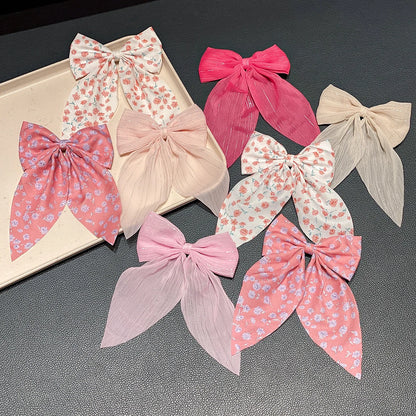 8pcs Pink Bow Hair Clips - Sweet Women’s Hair Accessories for Everyday Wear, Dates, and Gifts