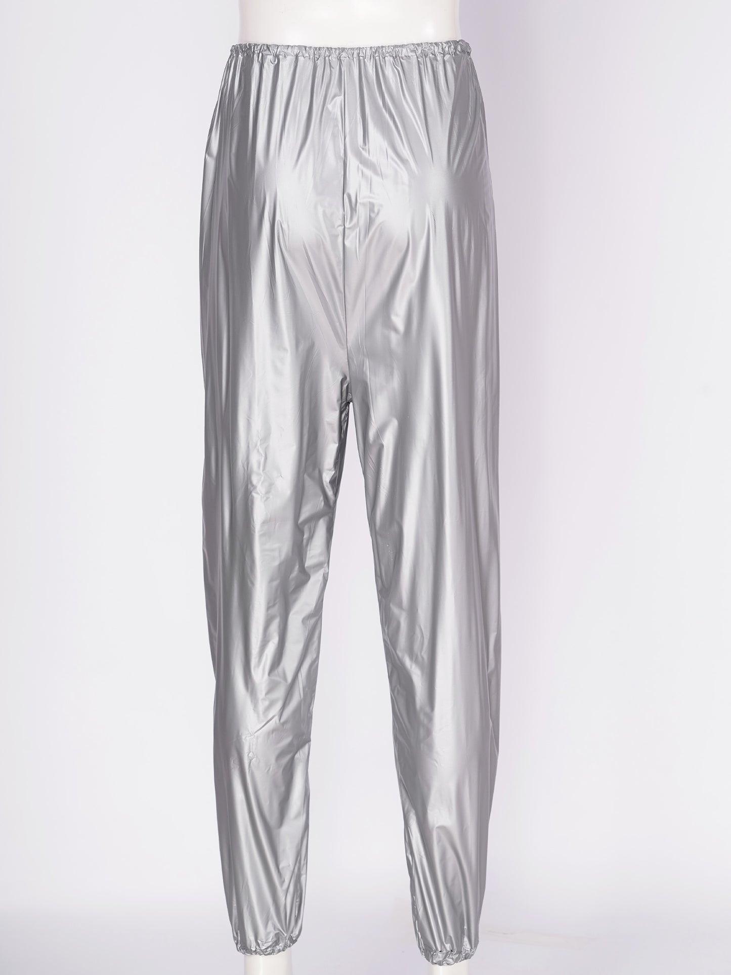Unisex PVC Sauna Suit — Long Sleeve Top & Elastic Waistband Pants for Men & Women, Slimming Fitness Workout Outfit