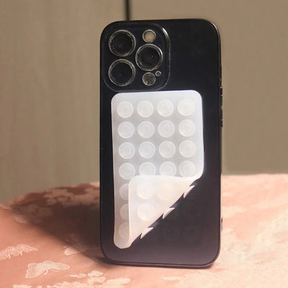 Silicone Suction Cup Phone Case Mount - Double-Sided Hands-Free Strong Holder for iPhone & Android Car Mirror Kitchen Bathroom Use
