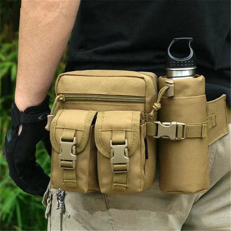 2024 New Tactical Waist Pack: Nylon Hiking Water Bottle and Phone Bag for Outdoor Sports, Hunting, and Climbing
