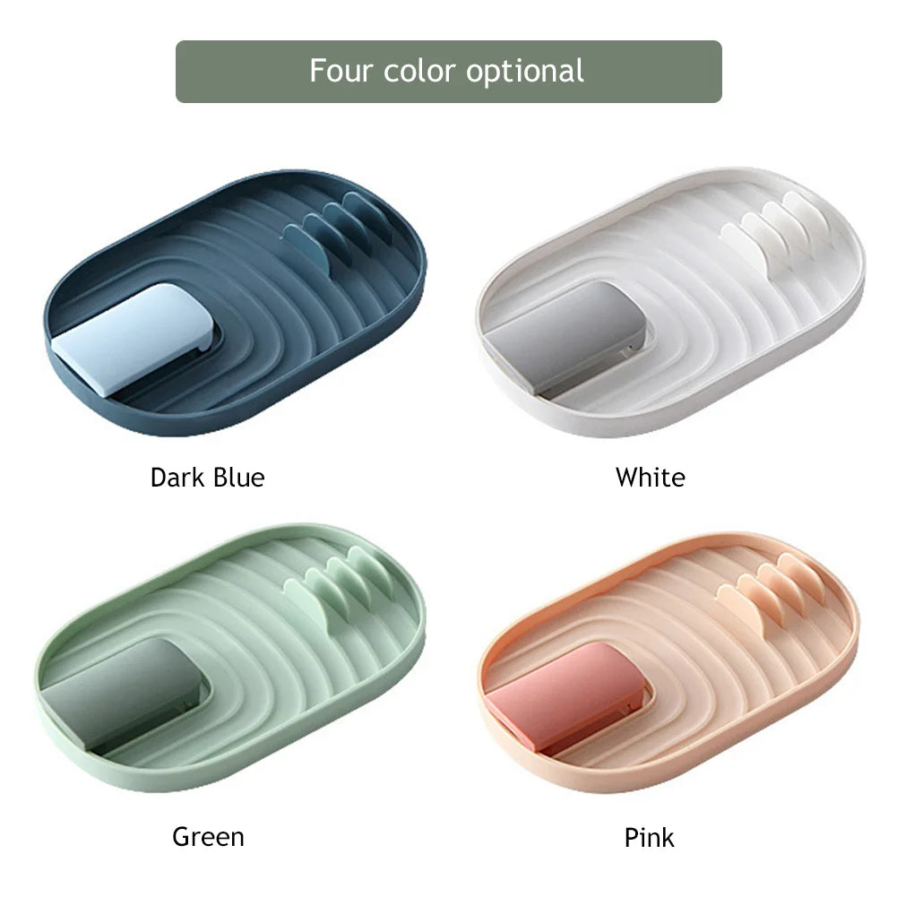 Multifunction Ladle Spoon Rest & Utensil Organizer - Kitchen Storage Shelf with Pot Lid Storage Pad - Plastic Spatula Holder Racks