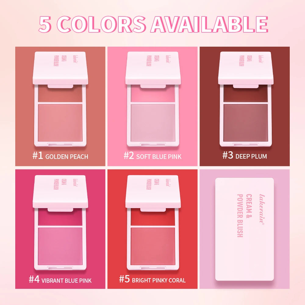 Juvia’s Blush Cream Powder Makeup - High Pigment Matte Rose Blush Duo with Long-Lasting Natural Finish Cosmetics