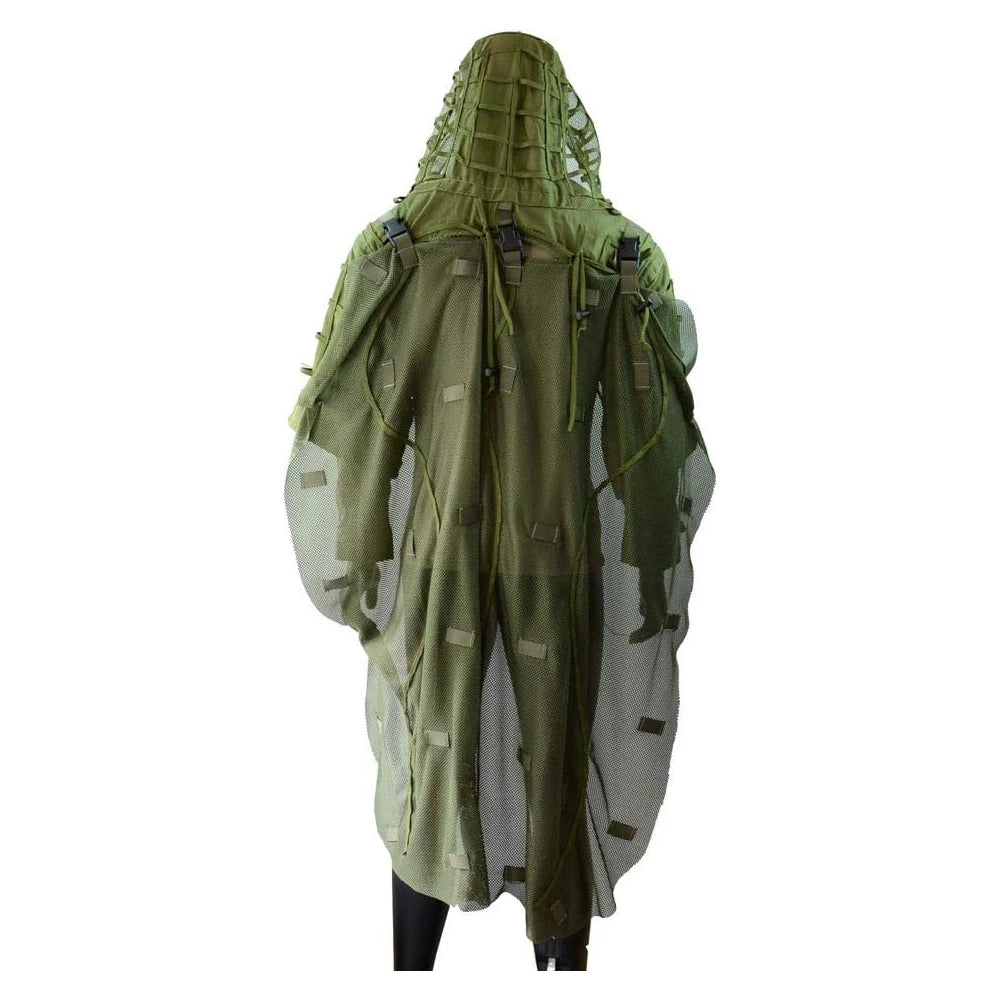 Ghillie Suit Set | Camouflage Hunting Poncho, Base, Cape & Sniper Viper Hood for Airsoft & Paintball