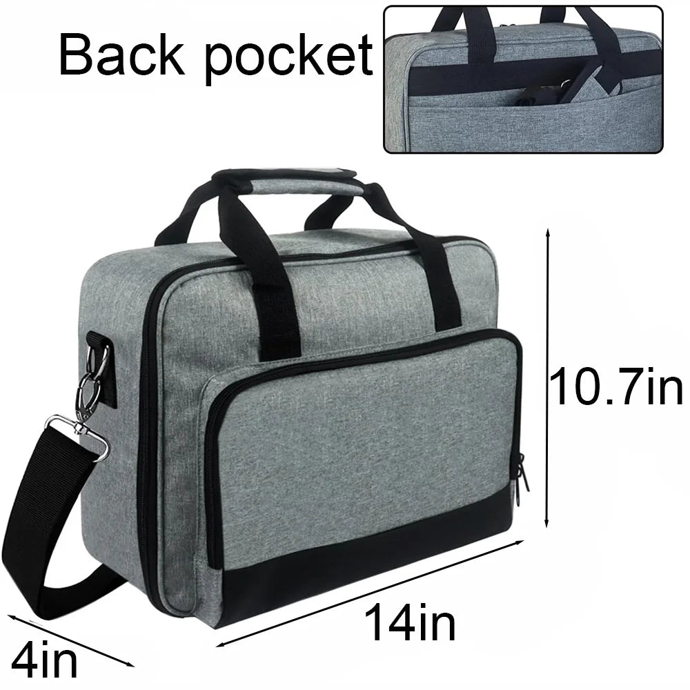 Portable Projector Travel Case – Storage Bag with Accessories Pockets for Doksmeria, Epson, BenQ & ViewSonic