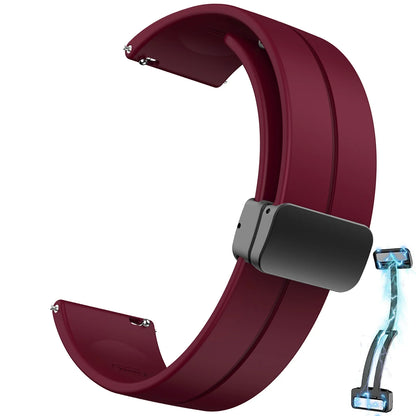 20mm/22mm Silicone Watch Strap - Magnetic Buckle Sport Band for Samsung Galaxy Watch, Huawei Watch GT 2/3 and Gear S3
