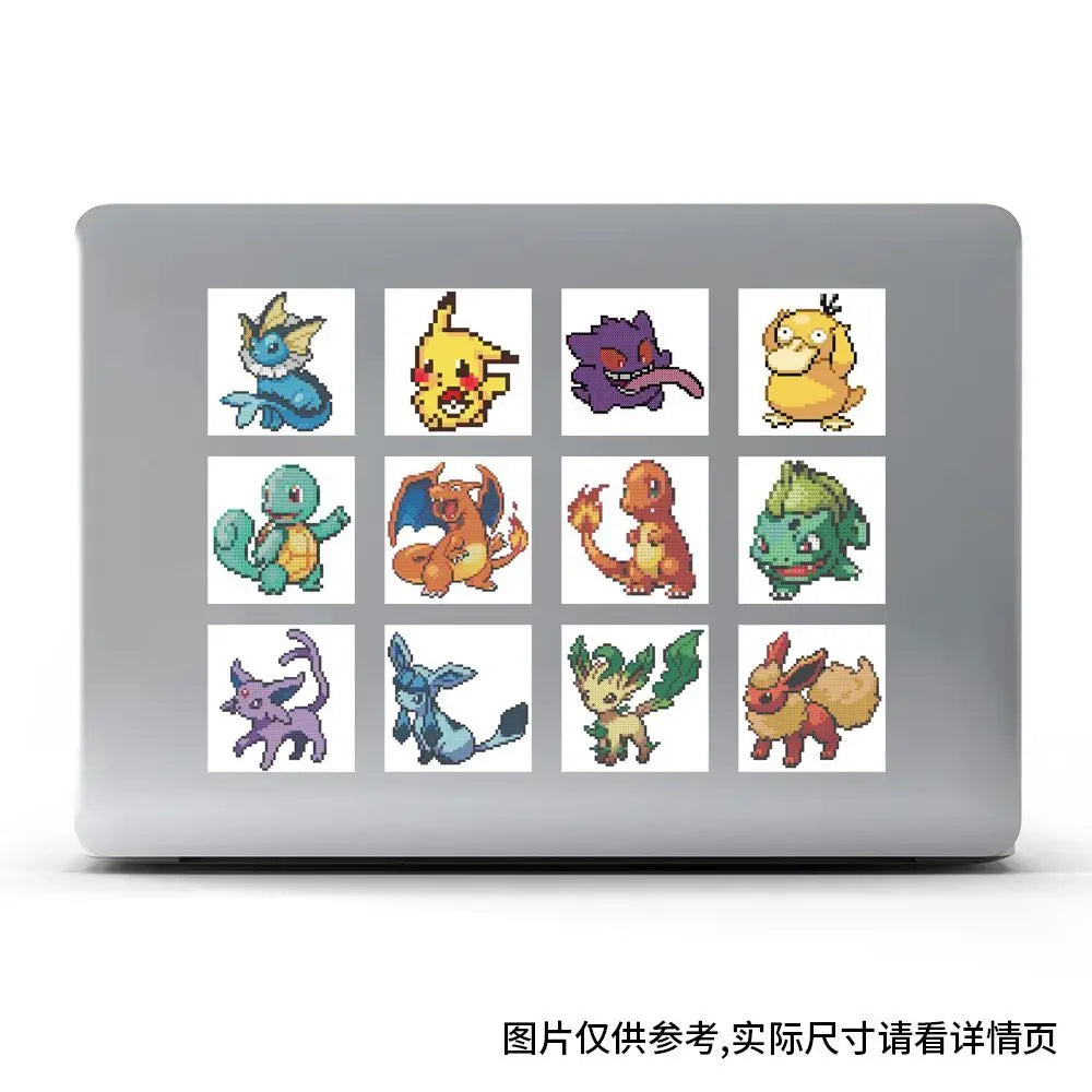 Pokemon Pikachu Pixel Stickers – 500PCS Cartoon Anime Sealing Decals for Laptops, DIY Crafts, Journals & Gifts
