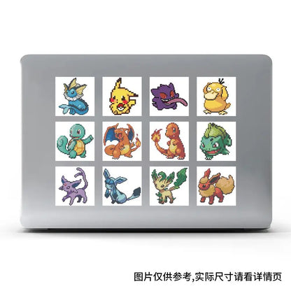Pokemon Pikachu Pixel Stickers – 500PCS Cartoon Anime Sealing Decals for Laptops, DIY Crafts, Journals & Gifts