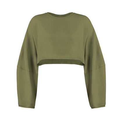 Women’s Sports Crop Top – Long Sleeve Gym & Yoga Workout Fitness Shirt