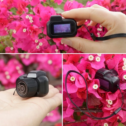 Y4000 Monoreflex Mini Camera 1080P Portable Video Recorder with Flash Lamp, Battery Dock & LCD Screen