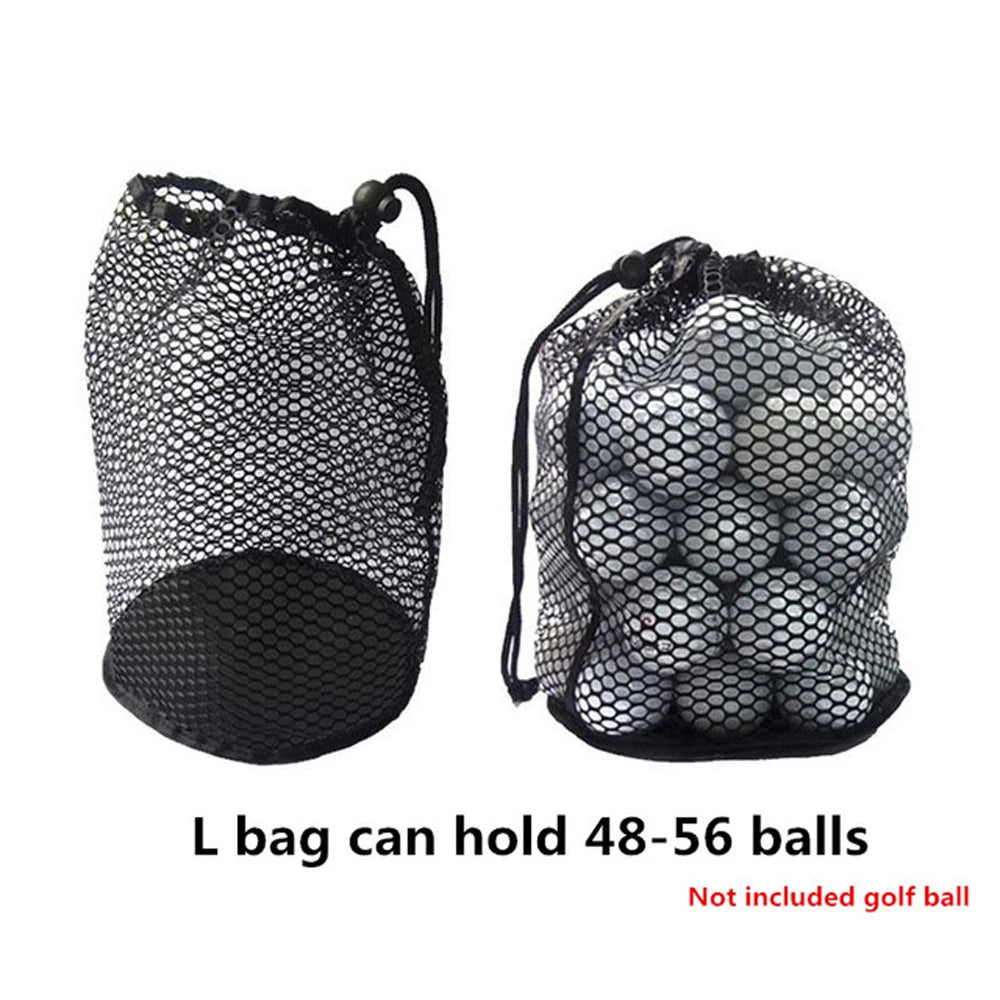 Lightweight Sports Mesh Golf Ball Carrying Bag – Nylon Drawstring Storage Pouch for 16/32/56 Balls, Durable Golf Practice and Training Ball Bag