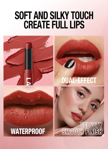 12-Color Matte Lipstick Pencil – Waterproof, Long-Lasting Non-Stick Lip Stain Tint Nude Makeup Pen