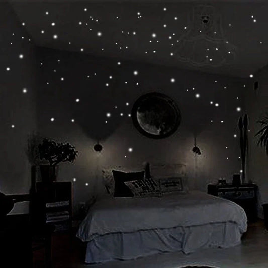 407PCS Glow in the Dark Luminous Wall Stickers - Stars Vinyl Decals for Kids Rooms & Party Decor