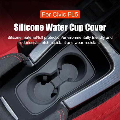 Honda Civic Type R FL5 Center Console Cup Holder Silicone Non-Slip & Leak-Proof Cup Mat Interior Car Accessories
