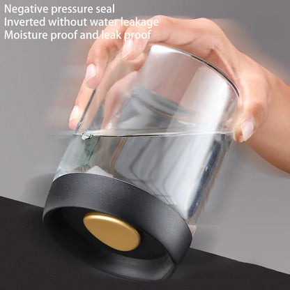 Vacuum Sealed Glass Coffee Bean Jar — Airtight, Moisture-Proof Household Container with Air Extraction for Fresh Coffee