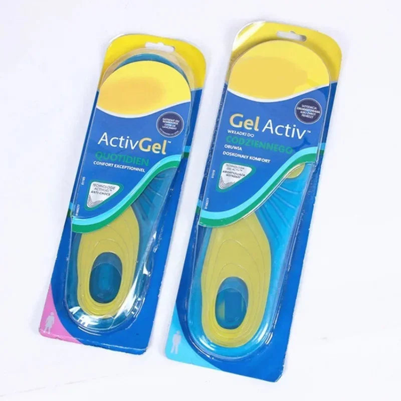 Silicone Sport Shoe Insoles - Non-Slip Gel Massage Pads with Shock Absorption & Orthopedic Foot Support