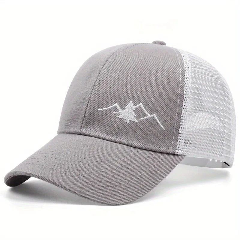 Men’s Mesh Baseball Cap - Breathable Outdoor Sports Sunshade Hat with Adjustable Duckbill Design