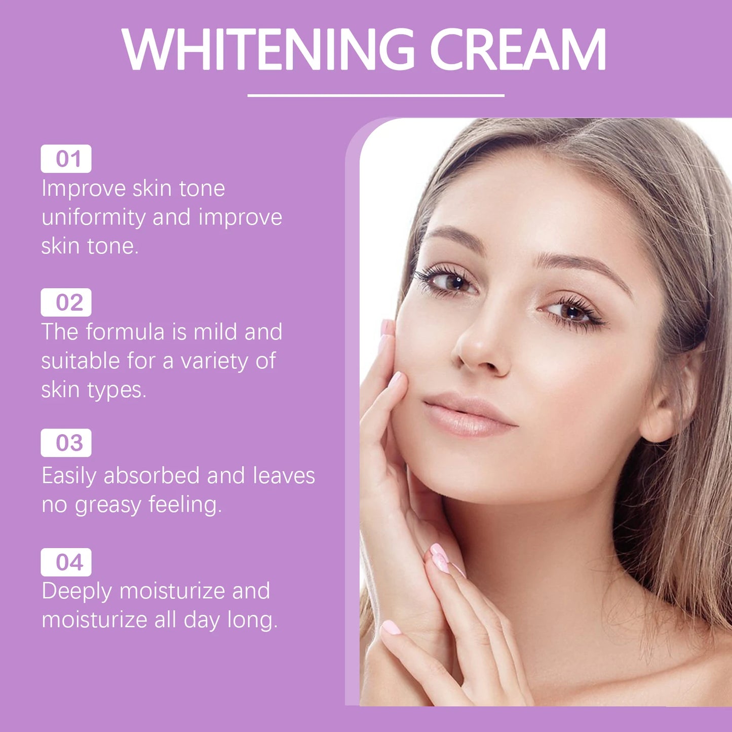 Peptide Whitening Face Cream – Anti-Melanin Dark Spot Corrector, Pigmentation Fading, Hydrating & Brightening Skin Smoothing Moisturizer