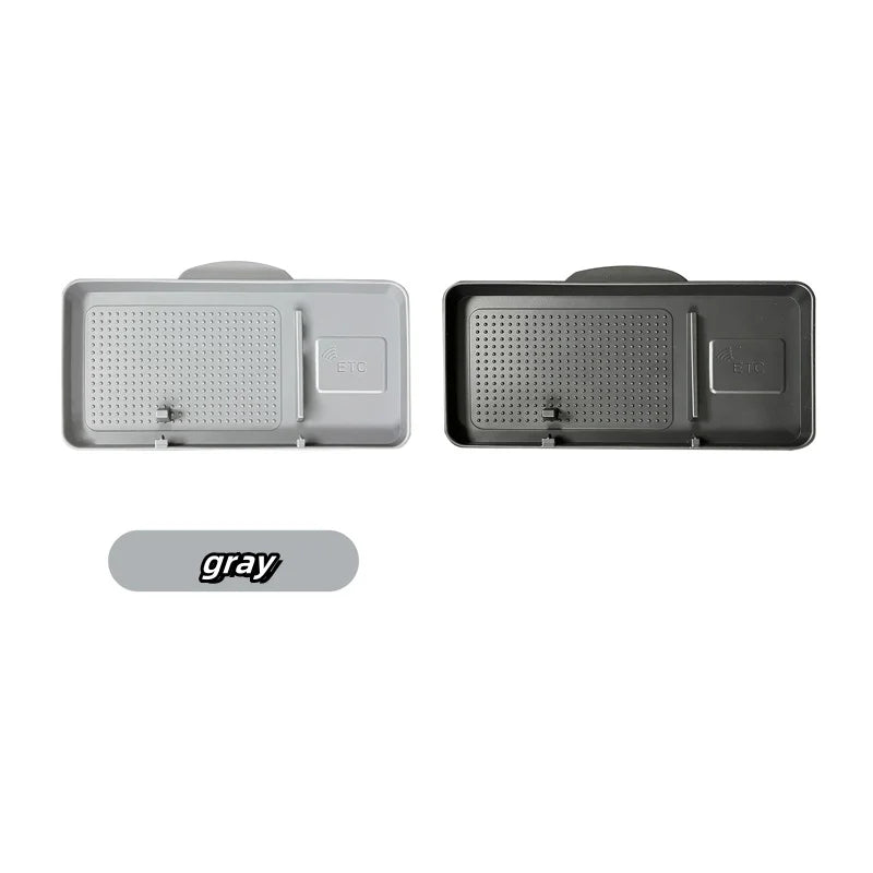 Hidden Behind-Screen Storage Box for Tesla Model 3 & Y – Dashboard Organizer with Tissue Holder, Anti-Slip Mat & Phone Bracket