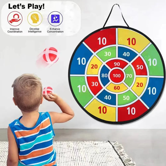 Kids Sticky Ball Dart Board Game - 74cm Interactive Educational Math Toy for Indoor & Outdoor Play