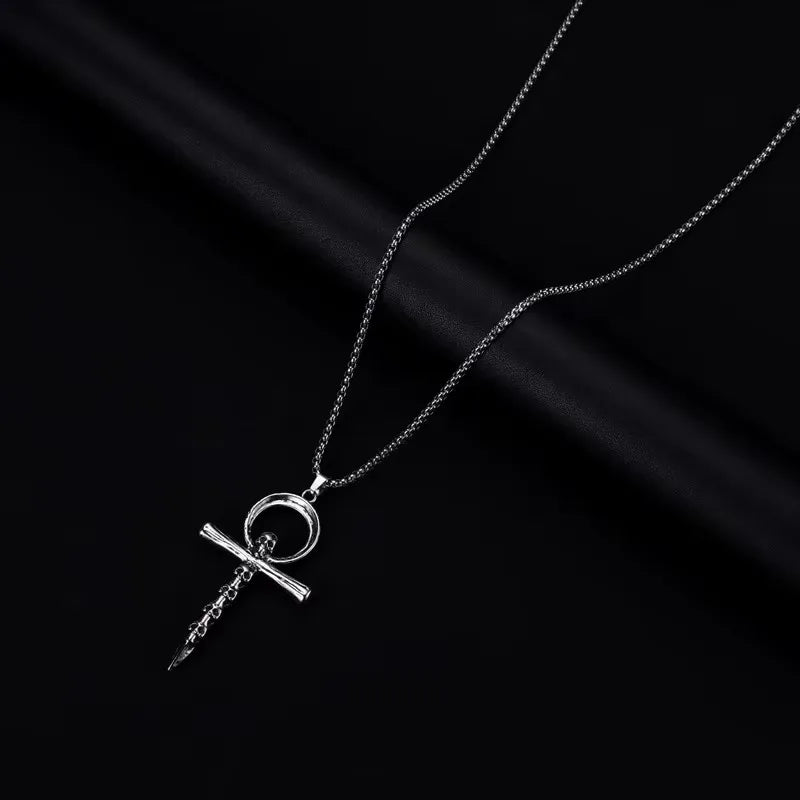 European & American Retro Gothic Cross Necklace – Unisex Hip-Hop Fashion Pendant for Men & Women, Street Style Trendsetter Jewelry Accessory