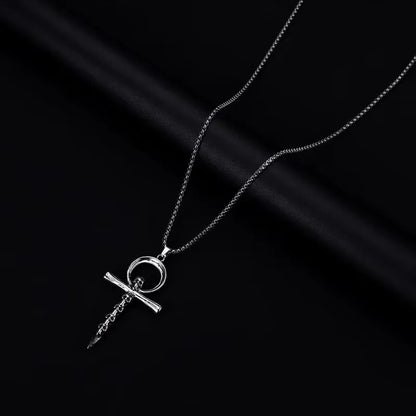 European & American Retro Gothic Cross Necklace – Unisex Hip-Hop Fashion Pendant for Men & Women, Street Style Trendsetter Jewelry Accessory